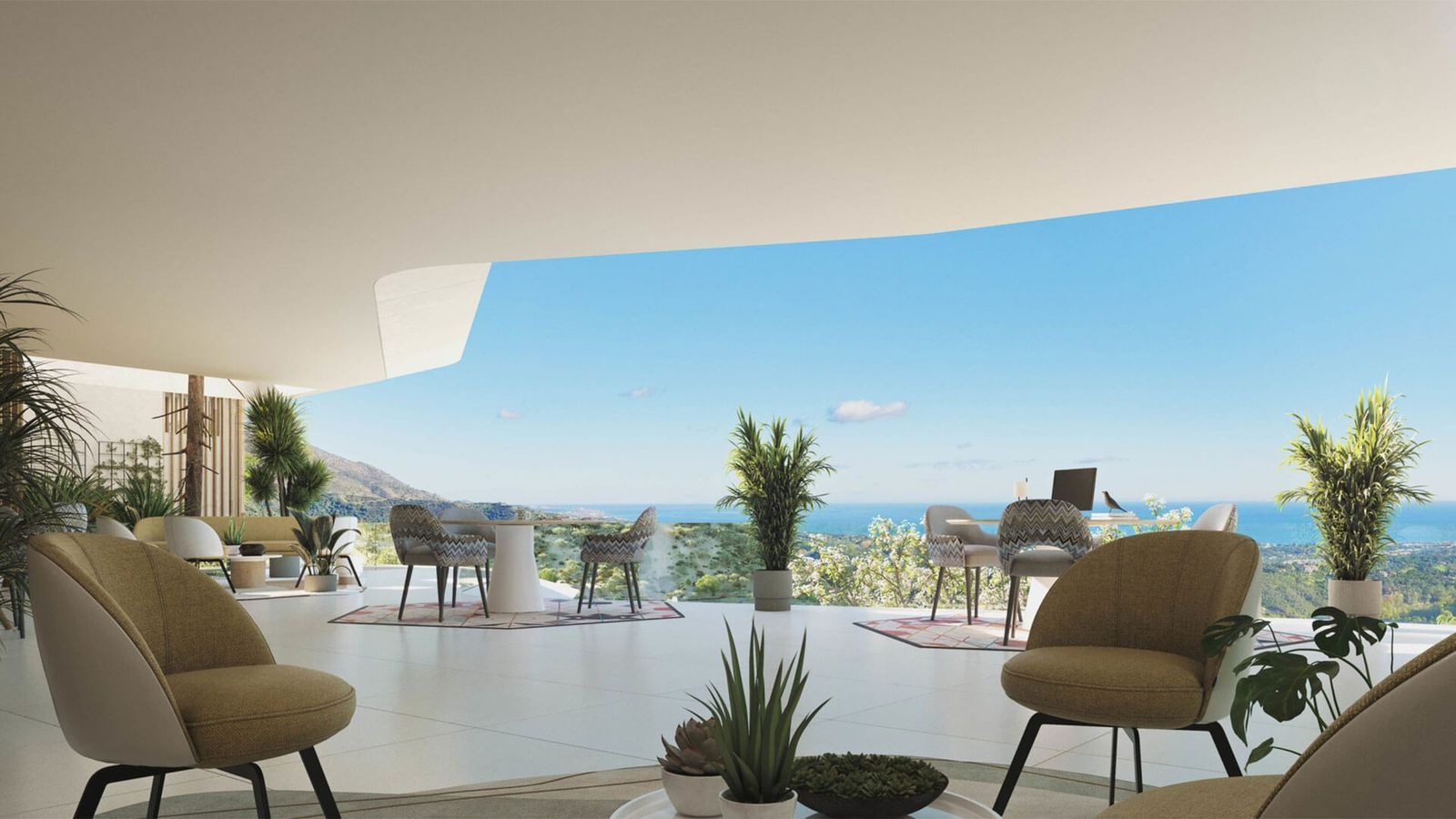 06 modern terrace ocean view chairs